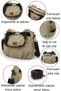 3212 Demeter Women's Cream Shoulder Hand Casual Tote 100% Cotton Canvas Crossbody Bag with Pocket - 4