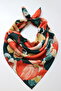 Tulip Dream Watercolor Tulip Flower Patterned Vegan Silk Scarf - 4