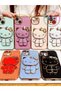 Water Green Hello Kitty for iPhone 14 Plus Luxury Silicone Case with Stand Edge Gold Detail - 8