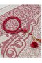 Luxury Light color ottoman chenille prayer mat with rosary gift,patterned fringed pocketing taffeta prayer mat - 3