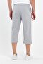 Men's Gray Bermuda Knee Length Capri Long Shorts with Side Pockets and Adjustable Elastic Waist - 6