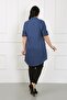 Women's Navy Blue Soft Linen Large Size Tunic - 3