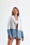 Denim Lined Women's Blazer Jacket Oversize - Three County Cairn - 6