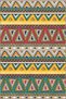 Geometric Woven Base and Decorative Carpet with Triangle in Green and Yellow Colors 4375