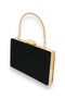 Black Color Suede Metal Handle Evening Bag Evening Bag Henna Wedding Engagement Prom Invitation - 2