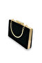 Black Color Suede Metal Handle Evening Bag Evening Bag Henna Wedding Engagement Prom Invitation - 4