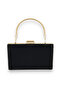 Black Color Suede Metal Handle Evening Bag Evening Bag Henna Wedding Engagement Prom Invitation
