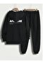 Men's Printed Oversize Tracksuit Set - Hooded Sweat Jogger Sweatpants - 2