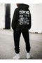 Men's Printed Oversize Tracksuit Set - Hooded Sweat Jogger Sweatpants