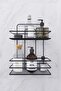 Lifetime Stainless Wall Adhesive 2 Tiers Bathroom Flat Shampoo Holder Organizer Black - 7