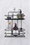 Lifetime Stainless Wall Adhesive 2 Tiers Bathroom Flat Shampoo Holder Organizer Black - 5