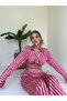 Satin Striped Shirt Pants Set - 5