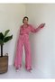 Satin Striped Shirt Pants Set