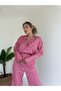 Satin Striped Shirt Pants Set - 4