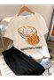 Boy's Black-White Basketball Court Printed T-Shirt-Shorts Set