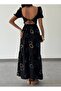 Back Low-Cut Dress with Embroidery Detail - 3