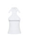 Beyaz Boyundan Bağlamalı Fitted/Vücuda Oturan Esnek Örme Bluz TWOSS24BZ00459 - 8