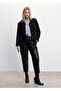 Leather Look Elastic Waist Trousers - 7
