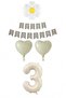 Cream Numeral Balloon Daisy Heart Foil Balloon Birthday Set Ornament