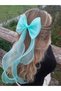 Women - Girls Long Tulle Bow Buckle Ribbon Curved Ribbon Buckle Clip