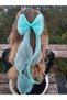Women - Girls Long Tulle Bow Buckle Ribbon Curved Ribbon Buckle Clip - 5