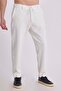 Double Leg Lace-Up Regular Fit Elastic Waist Stretchy Trousers Men's White - 2