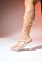 OPEN White Skin Women's Ankle Strap High Heel Shoes - 3