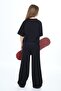 Girl's 100% Cotton Oversize Half Sleeve Top and Bottom Tracksuit Set - 2