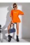 Unisex Orange Oversized t-shirt with Baby Girl Printed - 4