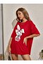 Rabbit Printed Women's Oversize Salas T-shirt Boyfriend - 4