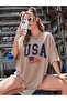 USA America Printed Oversize T-shirt Casual Boyfirend - 4
