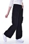 Girl's Cargo Pocket High Waist Wide Leg 100% Cotton Jeans - 8