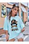 ماما ليوبارد مطبوعة تي شيرت كبير الحجم عارضة Boyfirend