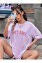 90's Printed Women's Oversize Gray Salas T-shirt Boyfriend