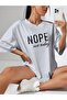 Nope Printed Women's Oversize Gray Salas T-shirt Boyfriend - 4