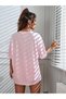 91 Losangeles Pink Oversize Salas Boyfriend Women's T-shirt Top Blouse - 4