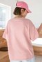 Women's Pink Oversize Salas Boyfriend Women's T-shirt Top Blouse - 2