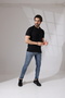 Regular Fit Men's Black Polo Neck T-shirt - Men's T-shirt - Polo Neck T-shirt Men