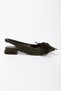 Carolina Series Velvet Khaki Bow Pointed Toe Heeled Shoes - 4