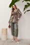 Sesılia Leopard Pattern Jacket Set - Green - 4