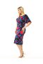 Women's Plus Size Butterfly Sleeve Front Detailed Patterned Dress 24036 - 2