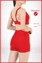 Women's Mini Shorts Boxer Red High Waist Firming Fit Look 11080 - 6