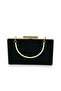 Black Color Suede Metal Handle Evening Bag Evening Bag Henna Wedding Engagement Prom Invitation - 3