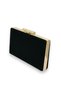 Black Color Suede Evening Dress Bag Evening Bag Henna Wedding Engagement Prom Invitation - 2