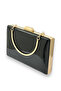 Black Color Mirror Patent Leather Metal Handle Evening Bag Evening Bag Henna Wedding Engagement Prom Invitation - 4