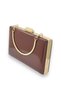 Burgundy Color Mirror Patent Leather Metal Handle Evening Dress Bag Evening Bag Henna Wedding Engagement Prom Invitation - 4