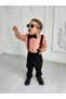 Set Pink Shirt And Black Salopet Baby And Children's Clothing Holiday And Special Daily Boys Girls - 2