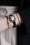 Brown Women's Rectangular Leather Cord Rose Gold New Season Vintage Wristwatch - 5