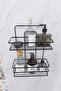 Lifetime Stainless Wall Adhesive 2 Tiers Bathroom Flat Shampoo Holder Organizer Black - 6