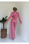 Satin Striped Shirt Pants Set - 6